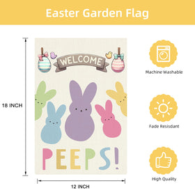 CJYGEGE double-sided Easter flag shows welcoming message from both directions.