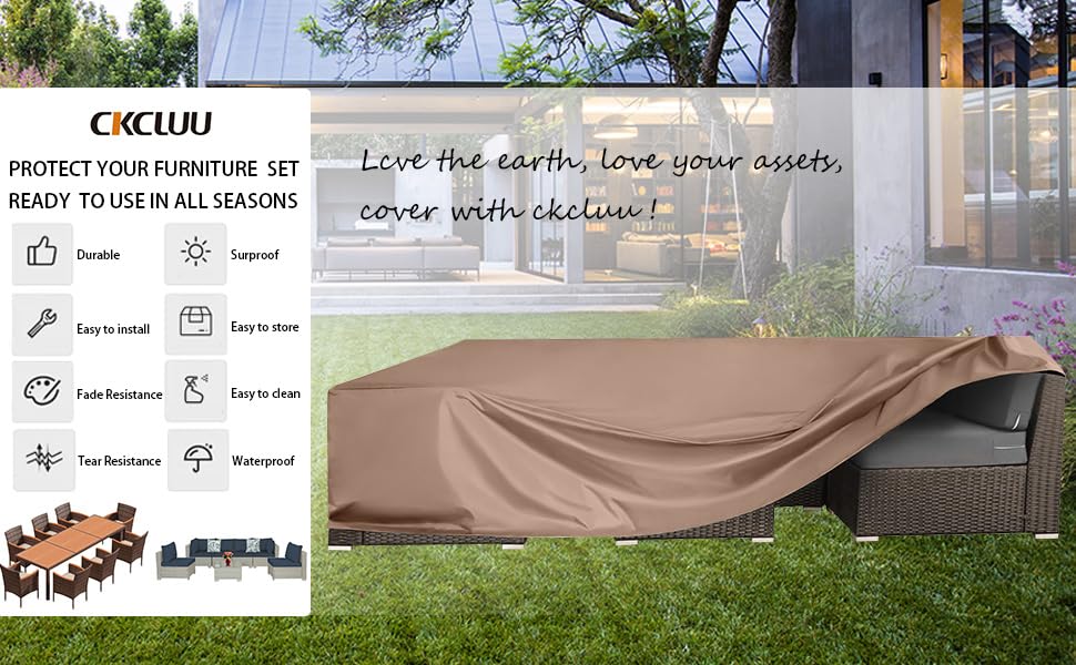 CKCLUU easy-clean and low-maintenance shelter for seasonal outdoor furnishings.