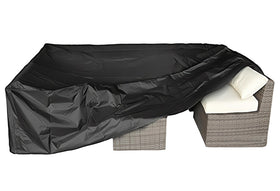 CKCLUU patio cover full view protects a large outdoor sectional and table