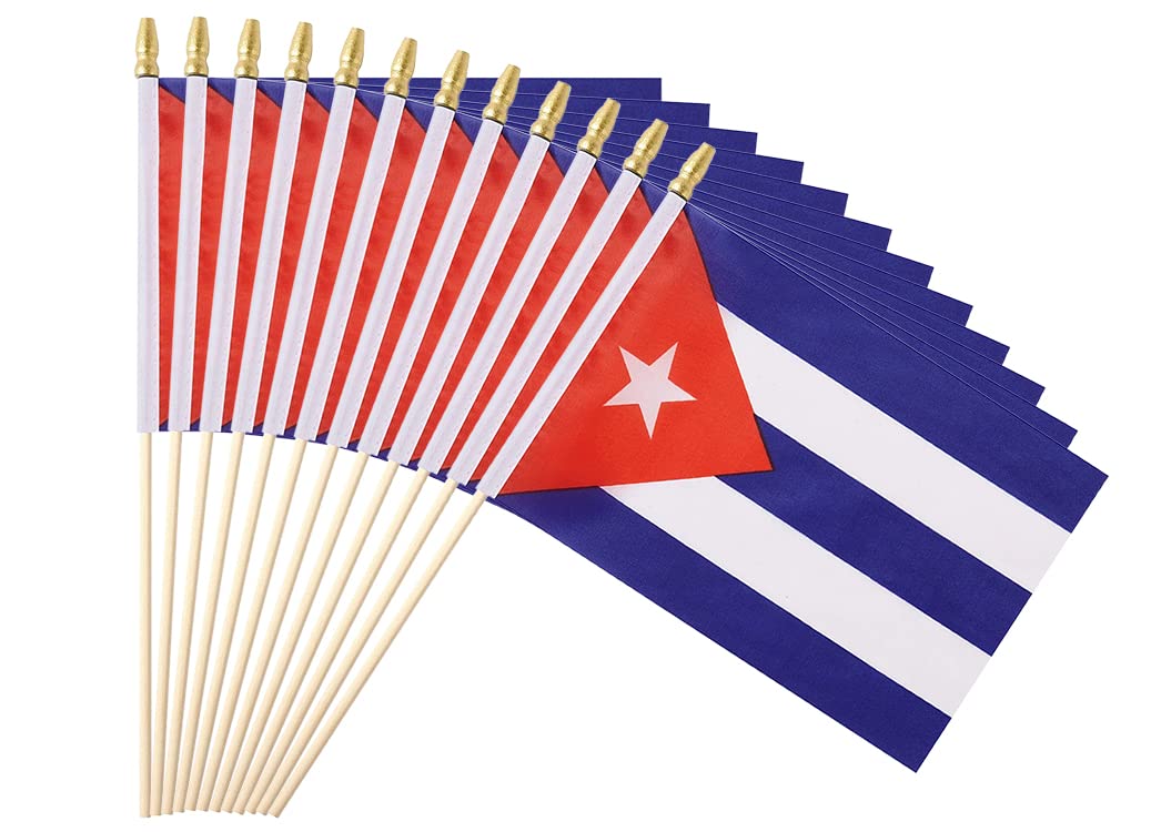 Ckexin Cuba flag 5x8 inch with assembly-ready flag stick for events