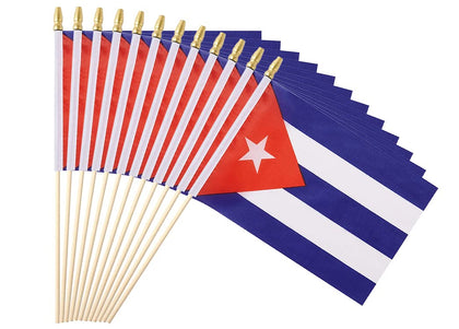 Ckexin Cuba flag 5x8 inch with assembly-ready flag stick for events
