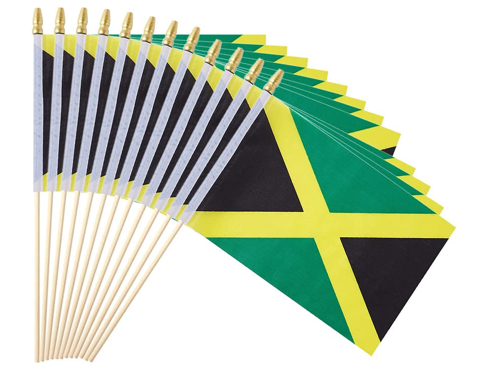 Ckexin Jamaica flag 5x8 inch handheld with vivid colors for cheering events.