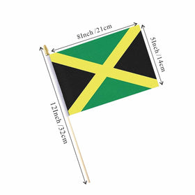 Ckexin Jamaica flag 5x8 inch handheld flag with durable polyester material.