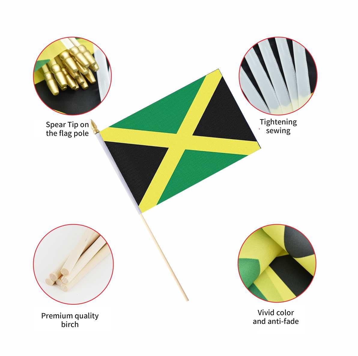 Ckexin Jamaica flag assembly image shows easy flag-stick setup.