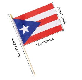 Ckexin mini Puerto Rico flag on a stick, 5x8 inch, ideal for parades and decor.