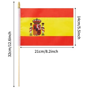 Ckexin compact Spain flag on a stick ideal for ceremonies and parades