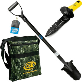 CKG carbon metal detecting spade shovel for treasure hunting on rugged terrain