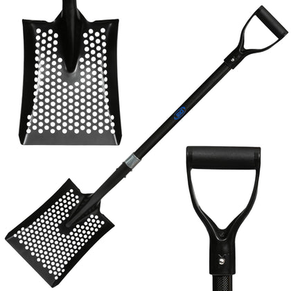 CKG Carbon Sand Sifter Shovel for beach treasure hunting and shell collection.