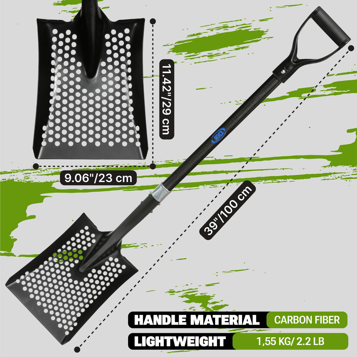 CKG Carbon Sand Sifter Shovel for stables cleaning and stable debris removal.