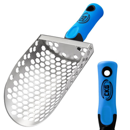 CKG hand sand scoop with ergonomic blue handle for easy beach digging