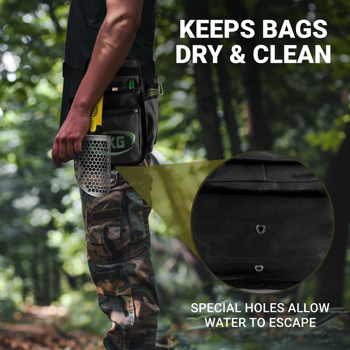 CKG lightweight, compact pouch designed for easy carrying.