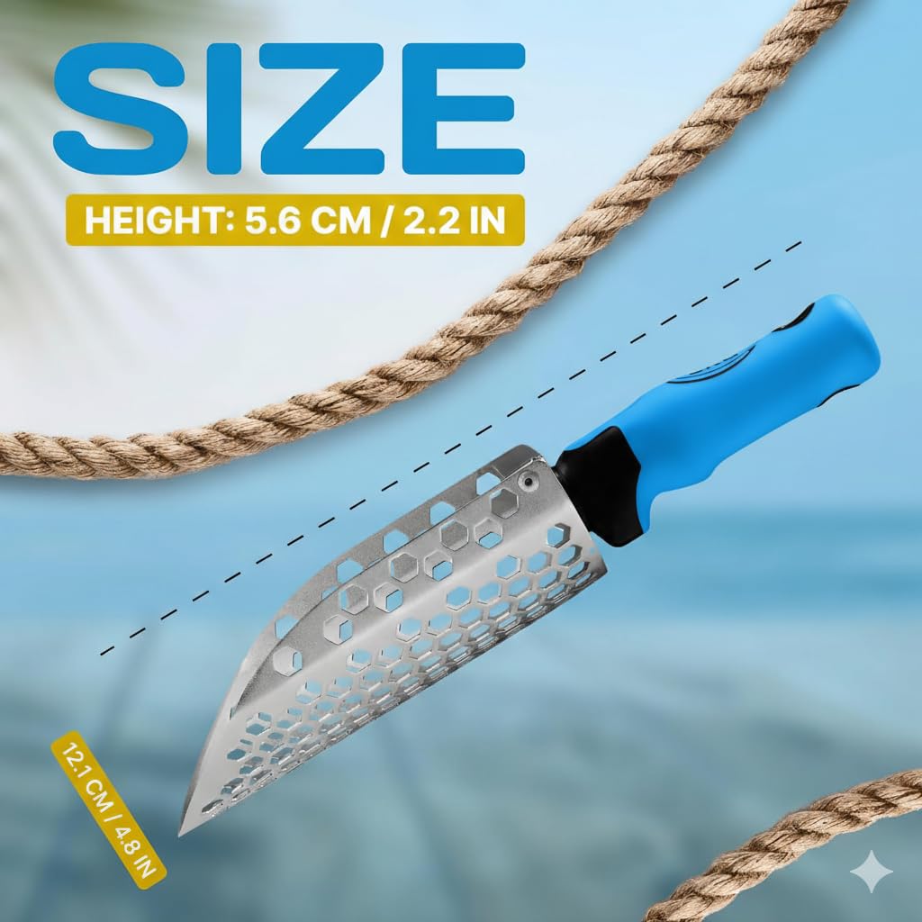 CKG metal detecting scoop on the beach enables quick sand sifting