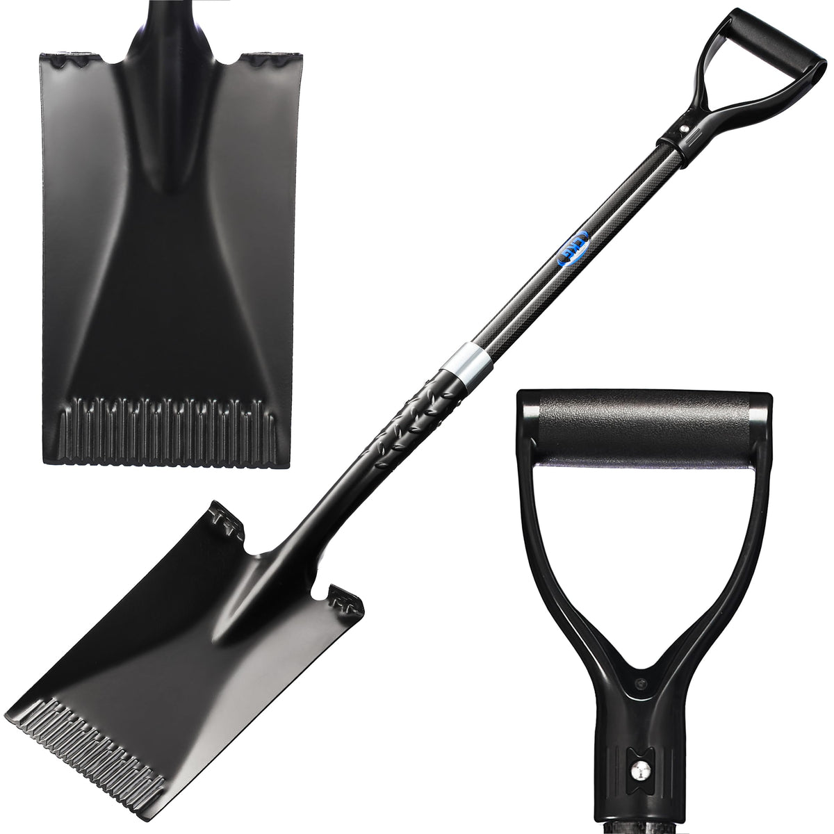 CKG spade shovel with carbon fiber handle for light weight and easy control