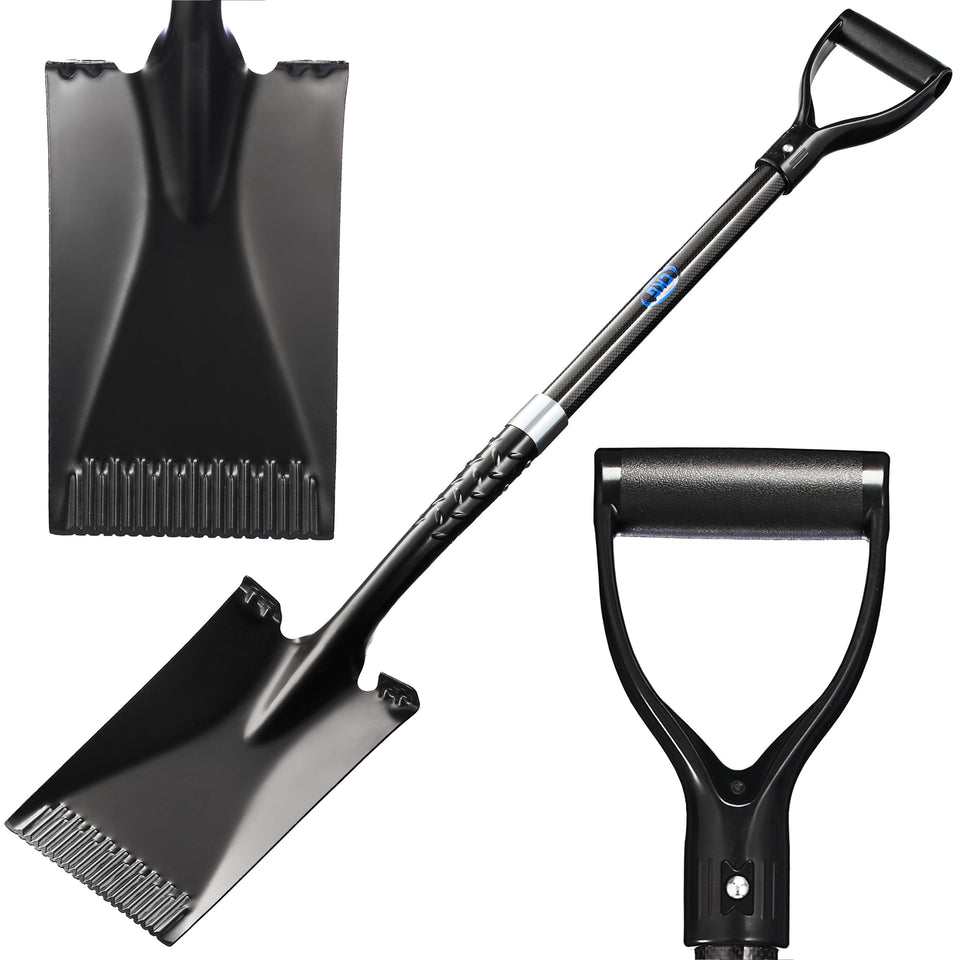 CKG spade shovel with carbon fiber handle for light weight and easy control