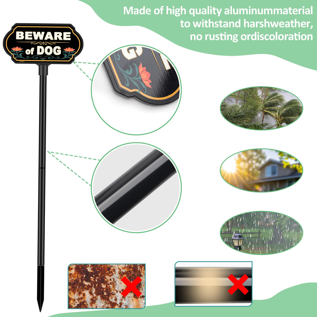 CKOK ground stake anchors the sign securely in soil