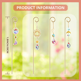 ckujjui crystal sun catcher pendant highlighting gold finish on a mini trellis