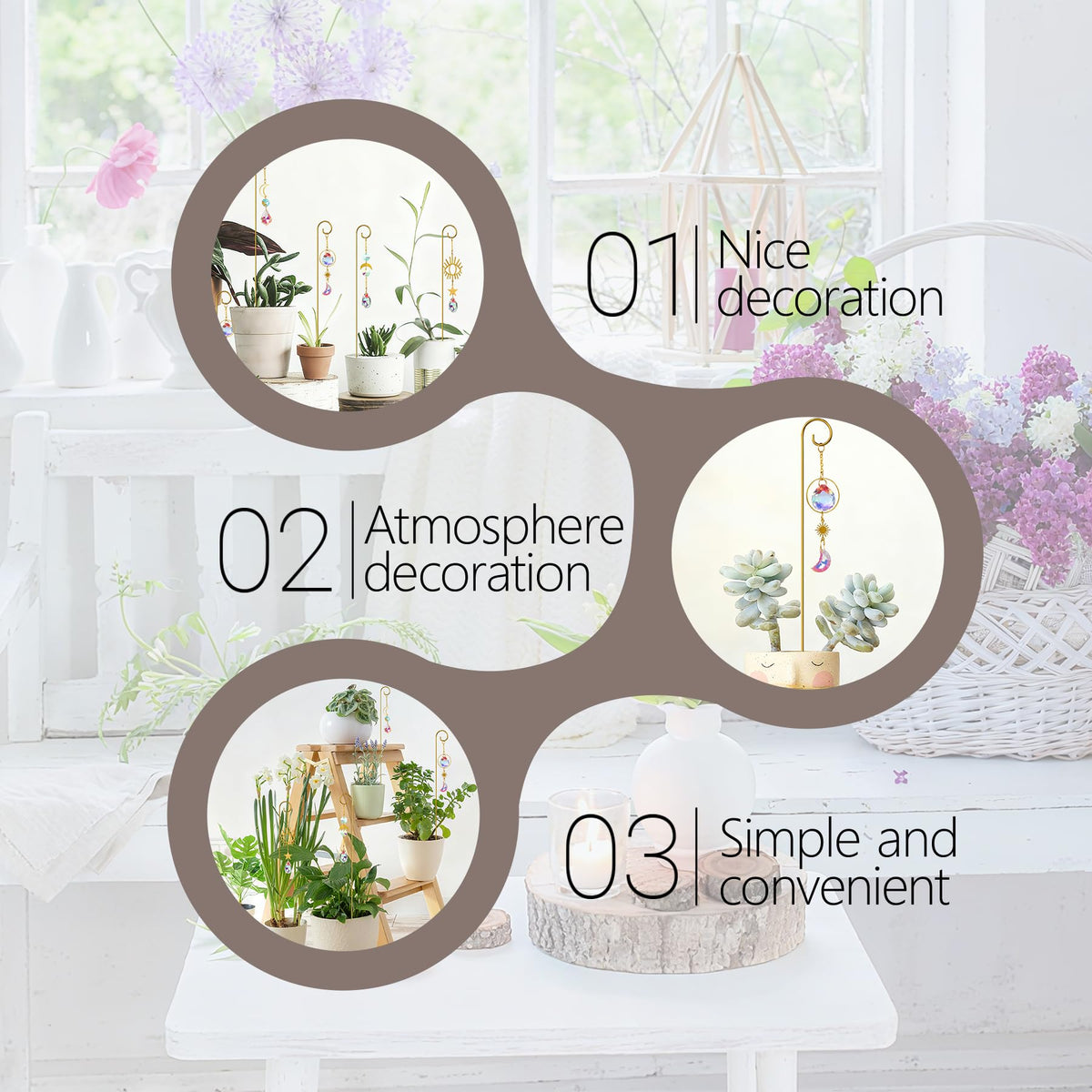 ckujjui crystal sun catcher ornament brightening balcony with reflective light effects