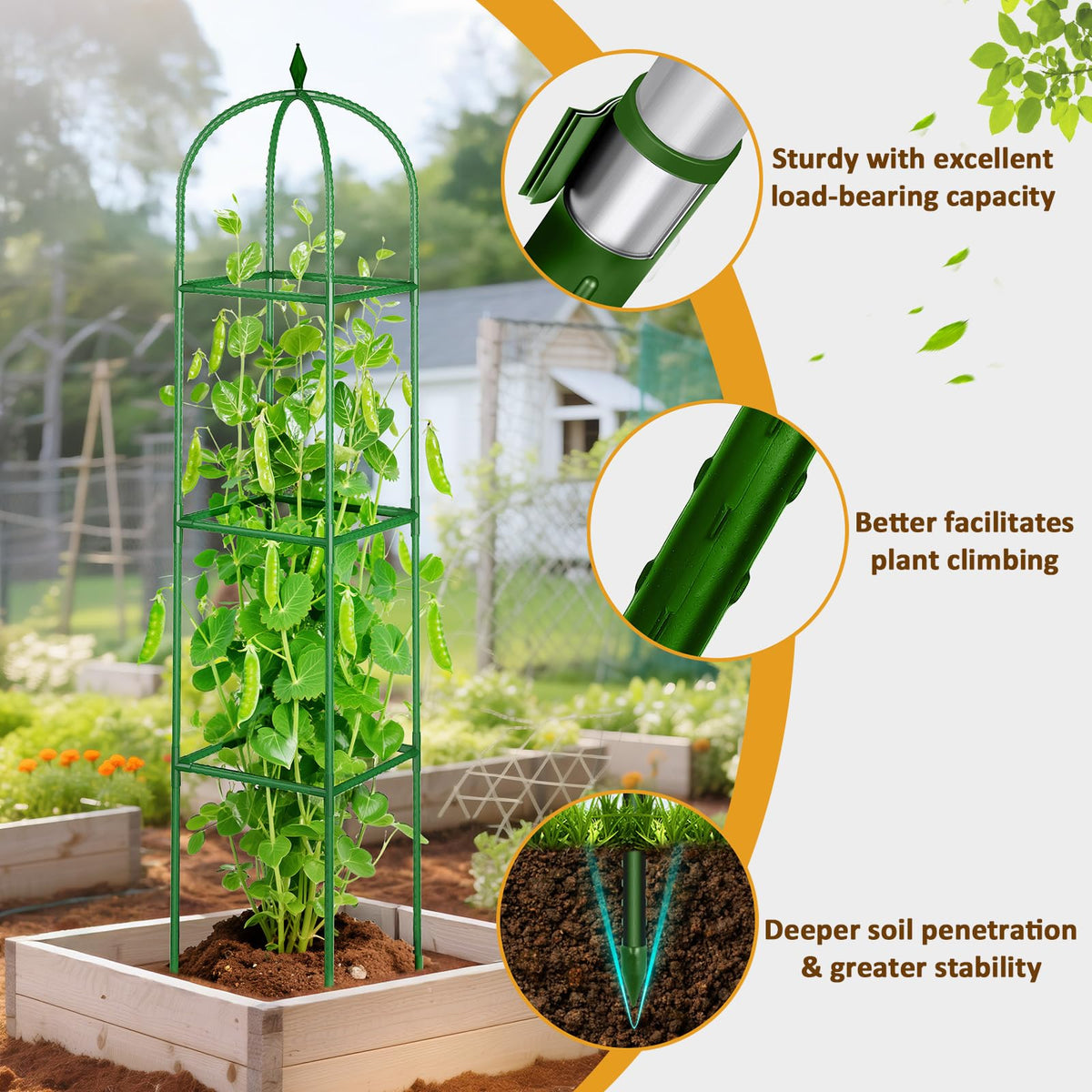 CL FUN garden trellis rust-proof coating protects outdoor use and long-lasting beauty.
