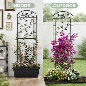 Two trellises in the pack expand climbing space across your garden.