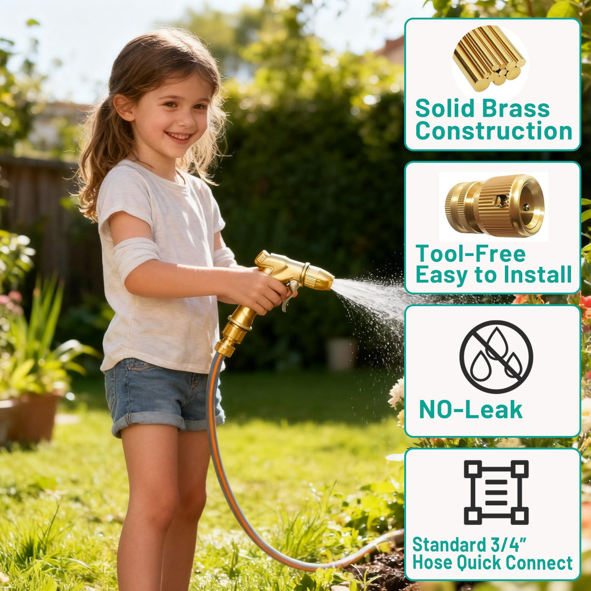 CL ZiYHC brass female quick-connect coupling compatible with most hoses.