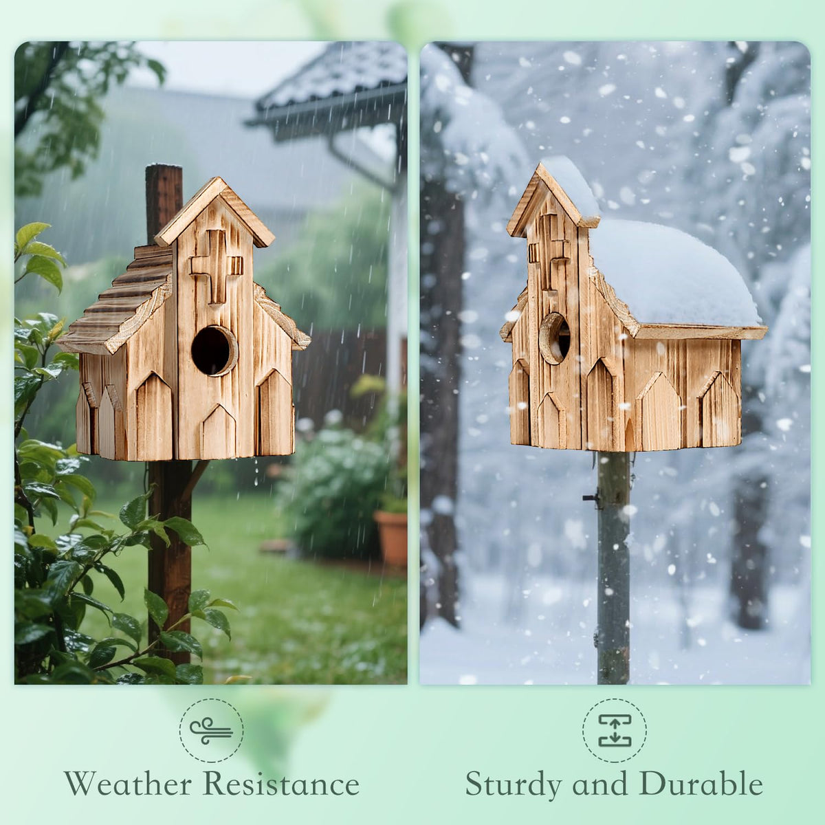 CLACKIBUKVYZ church-style garden decor adds charming religious character to patios and backyards.