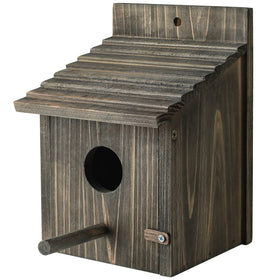 CLACKIBUKVYZ royal blue bird house exterior for outdoor nesting and observation.