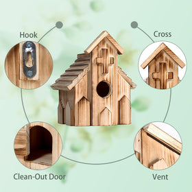 CLACKIBUKVYZ small-bird attracting birdhouse welcomes bluebirds, finches, sparrows, and wrens to your yard.