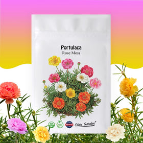 Claix Garden Moss Rose seeds in a resealable bag, ready for easy garden planting.