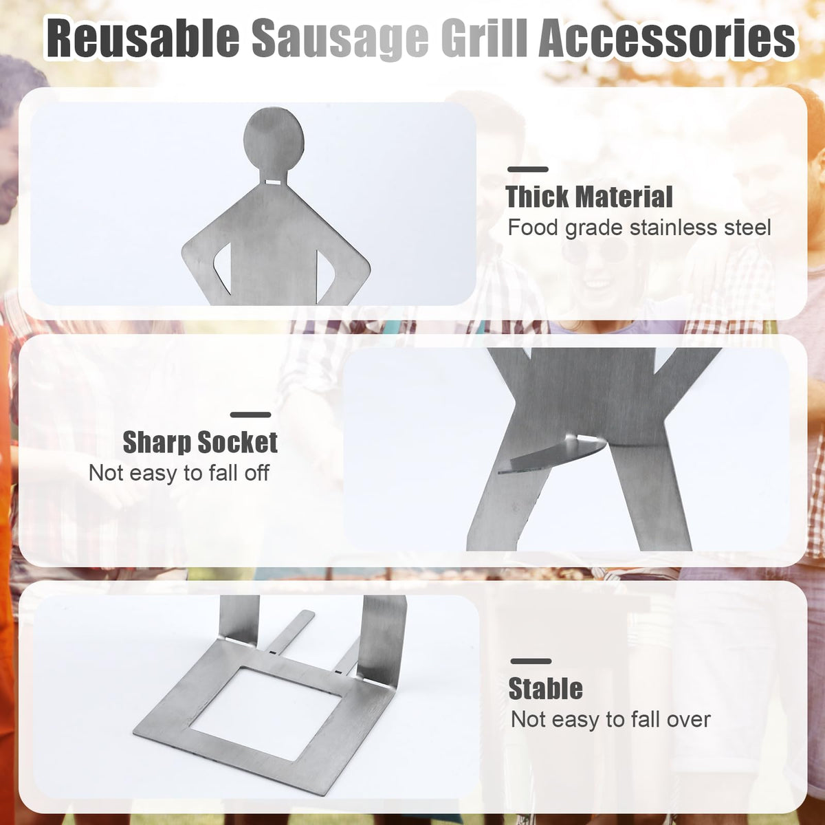 Clapery stainless hotdog holder camping setup suitable for outdoor meals