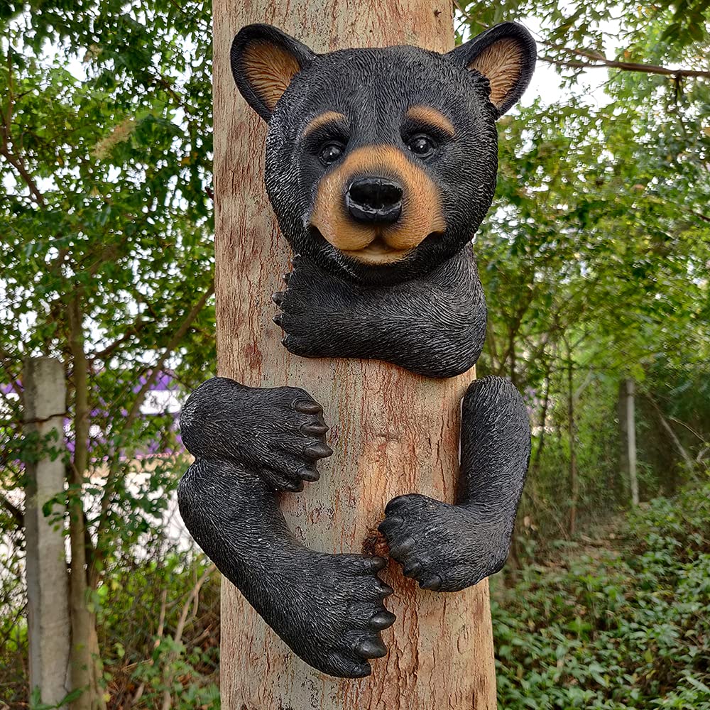 Claratut Bear Tree Peeker face detail adds whimsy to outdoor spaces