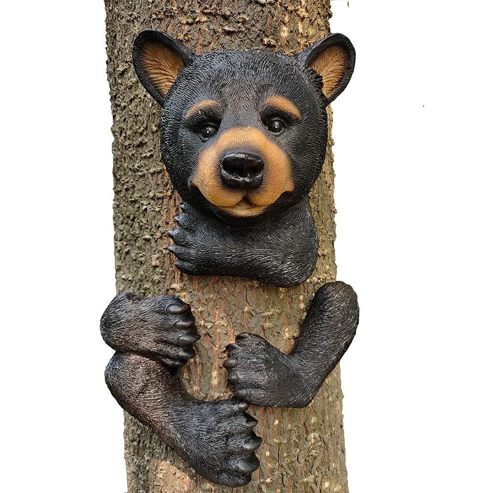 Claratut Bear Tree Peeker left foot detail for durable garden display