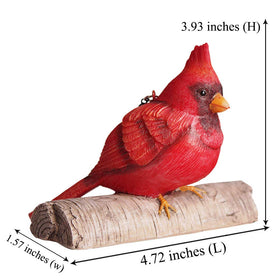 Claratut cardinal bird ornament with flat base for stable shelf display