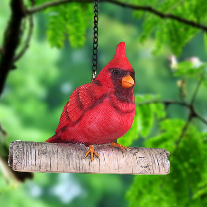 Claratut red cardinal bird ornament perched on a tree for garden decor