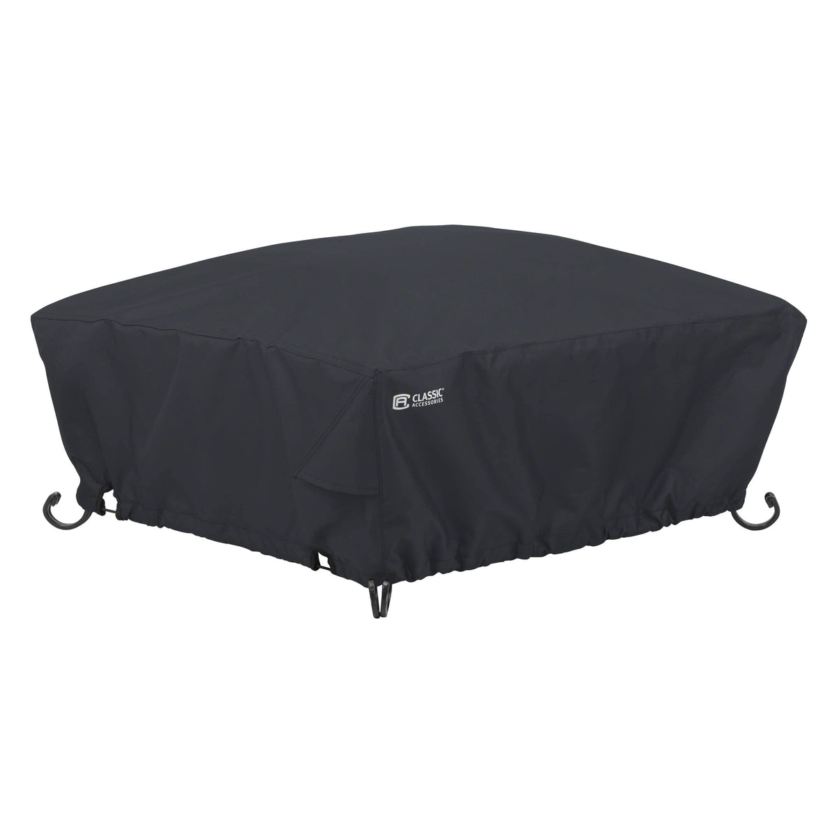 Classic Accessories fire pit cover back view showing water-resistant protection