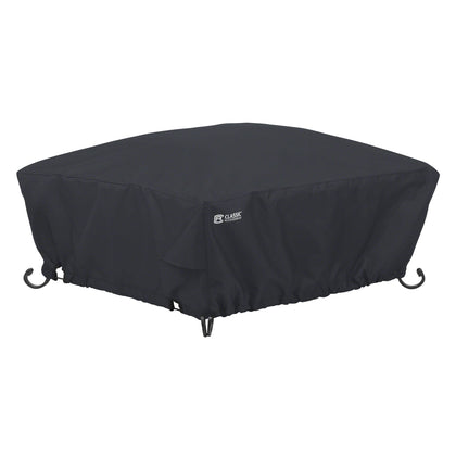 Classic Accessories fire pit cover back view showing water-resistant protection