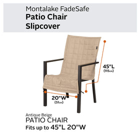 Classic Accessories Montlake slipcover side view highlighting stretch-back fit