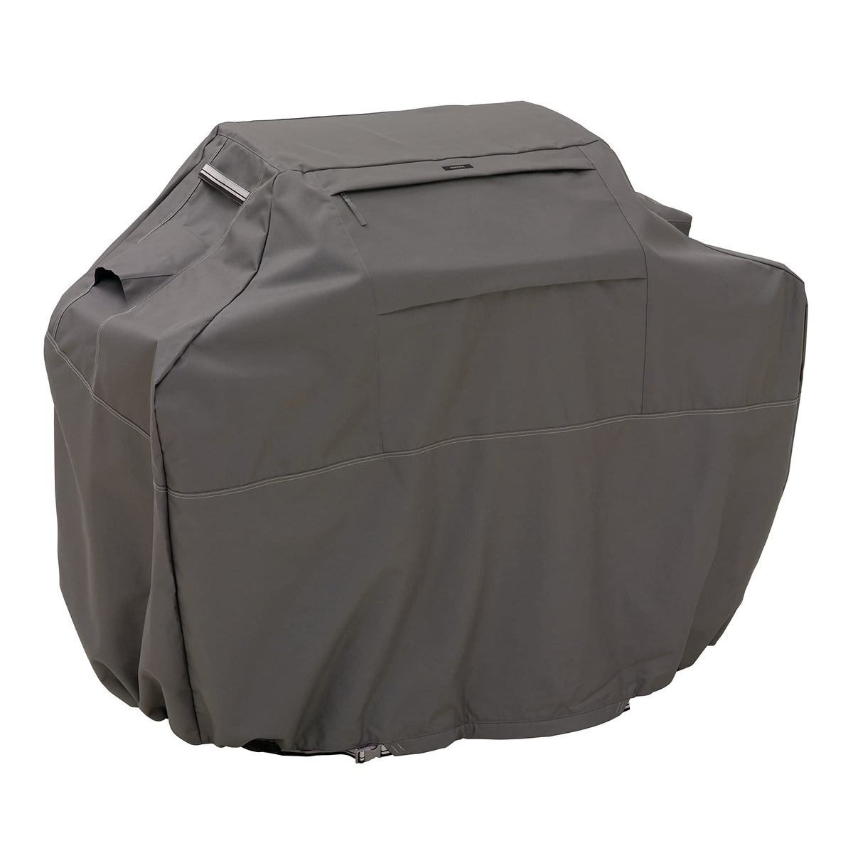 Classic Accessories Ravenna 70-inch grill cover on a grill protects against rain and sun