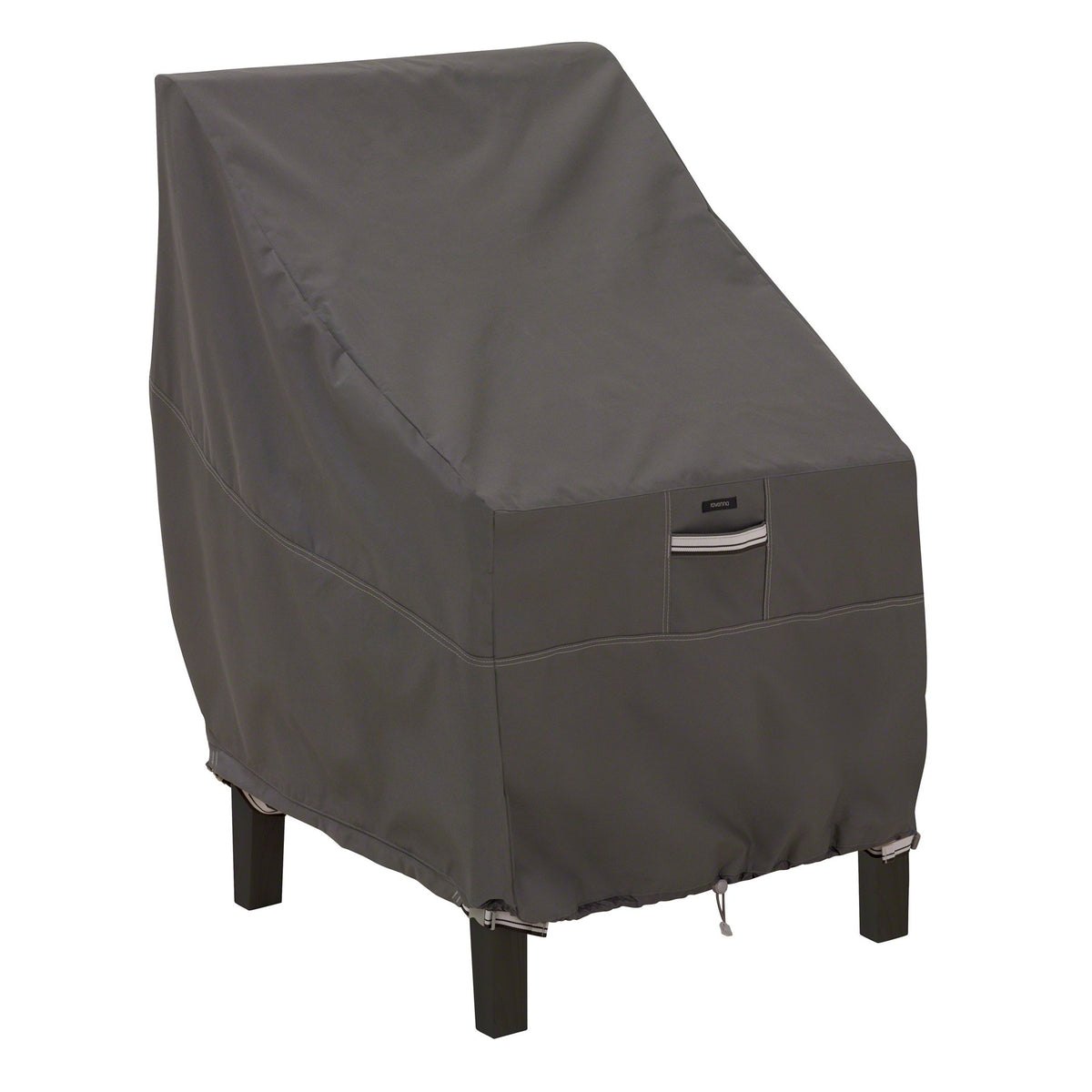Classic Accessories Ravenna cover front view protecting a high-back chair