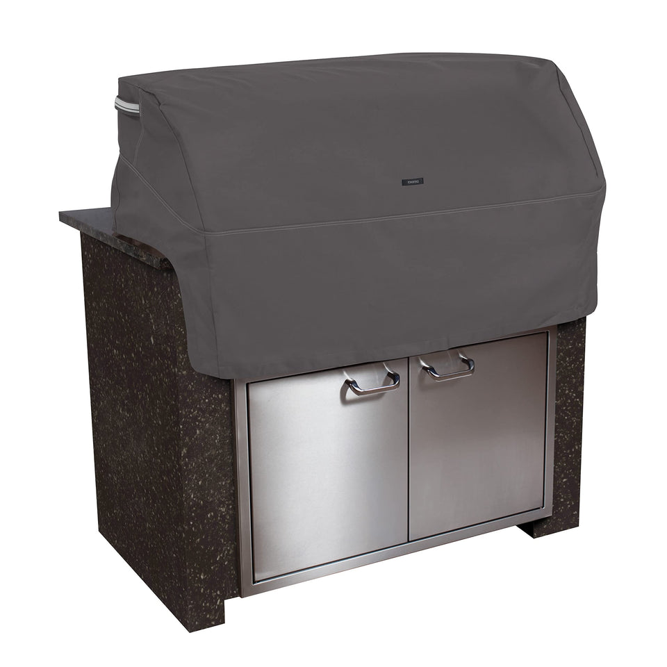 Classic Accessories Ravenna 37-inch grill top cover front view shows a tailored, durable fit.