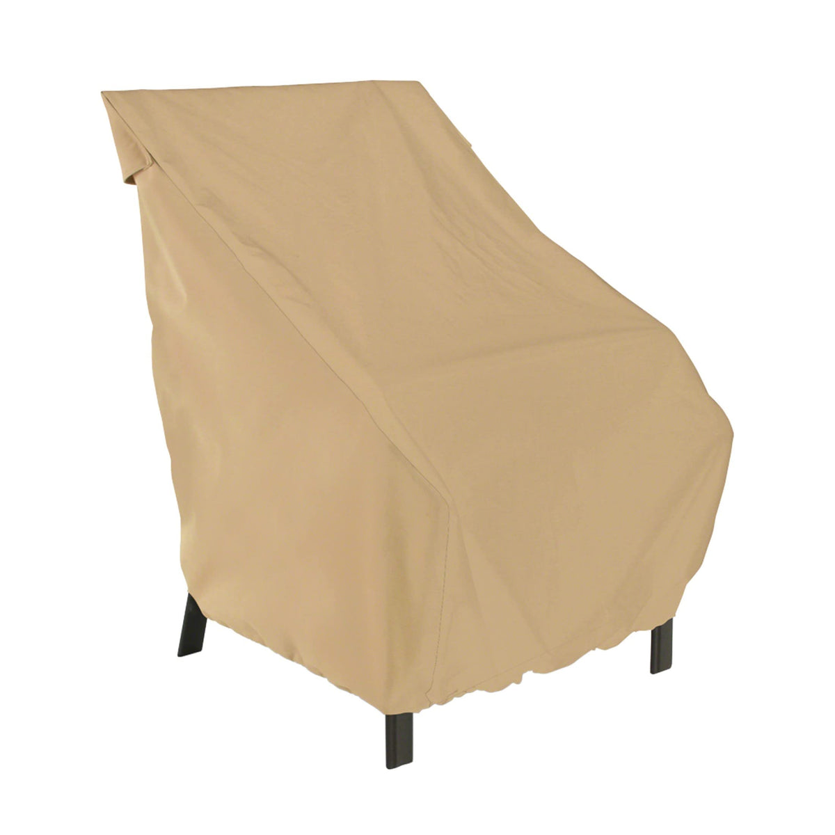 Classic Accessories Terrazzo 26-inch high-back chair cover front view protects outdoor chair from elements.
