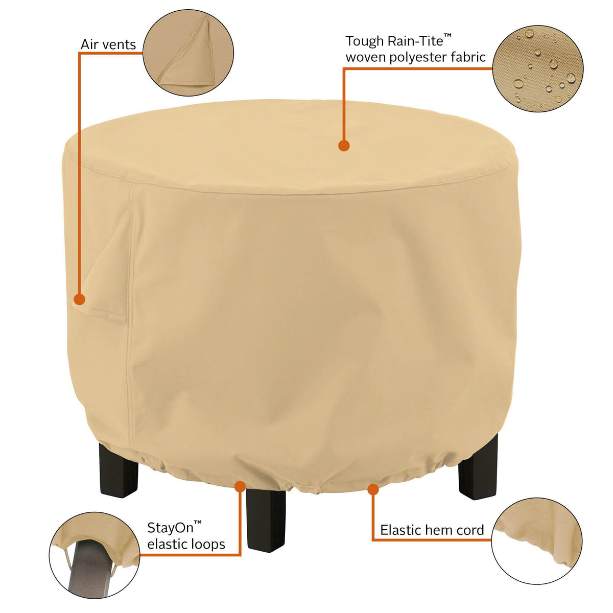 Classic Accessories Terrazzo fabric rain protection guards outdoor furniture against the elements.