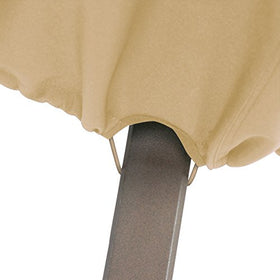 Classic Accessories Terrazzo round table cover with UV protection guarding against sun damage.