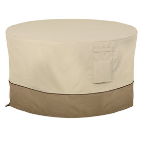 Classic Accessories Veranda top view cover protects 42-inch round fire pit table from rain and sun