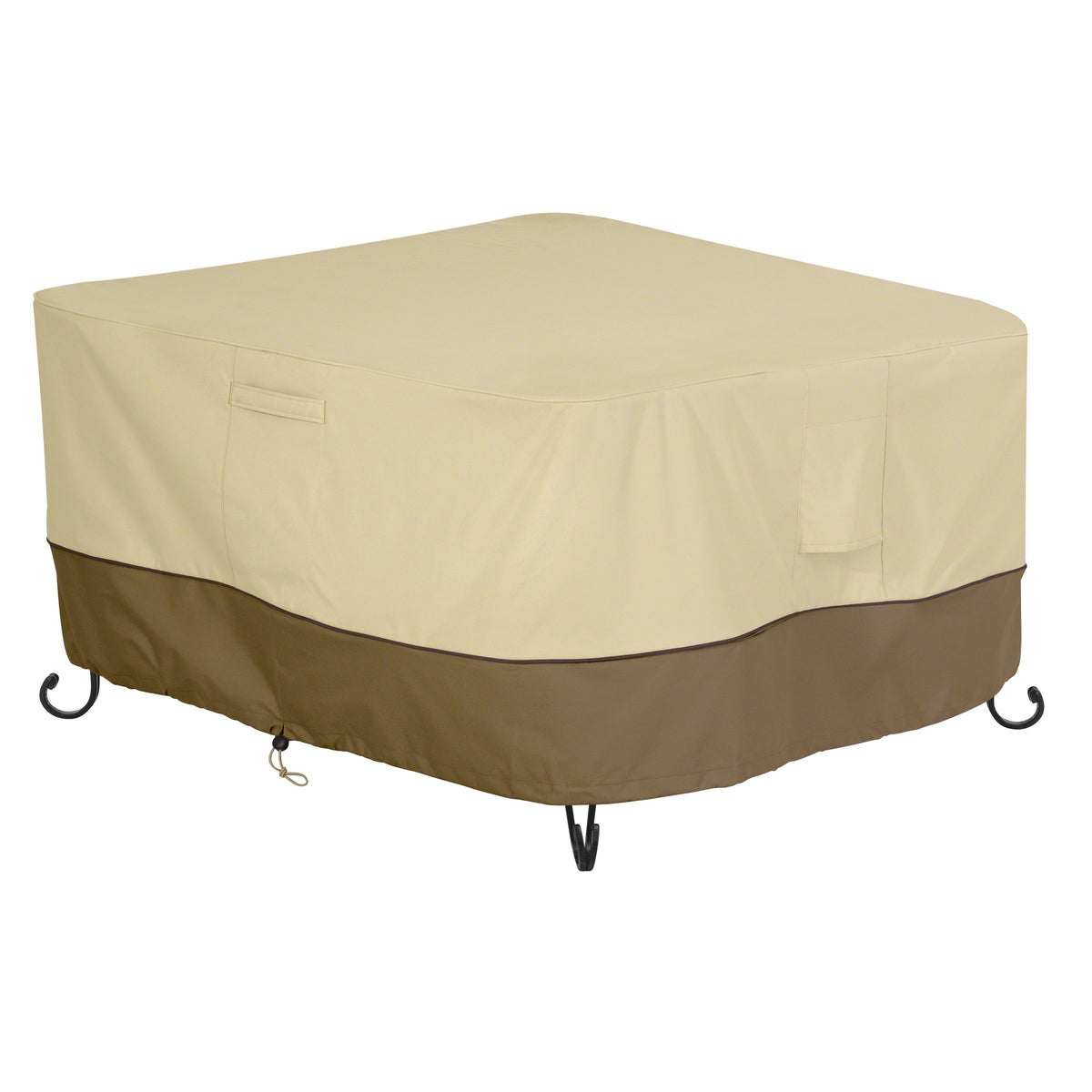 Classic Accessories Veranda 42in fire pit cover top view protects from rain and sun