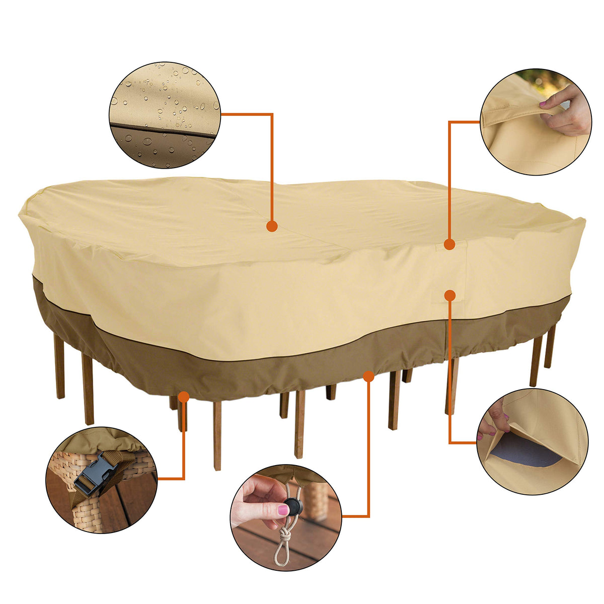 Classic Accessories Veranda laminated backing protects against moisture penetration
