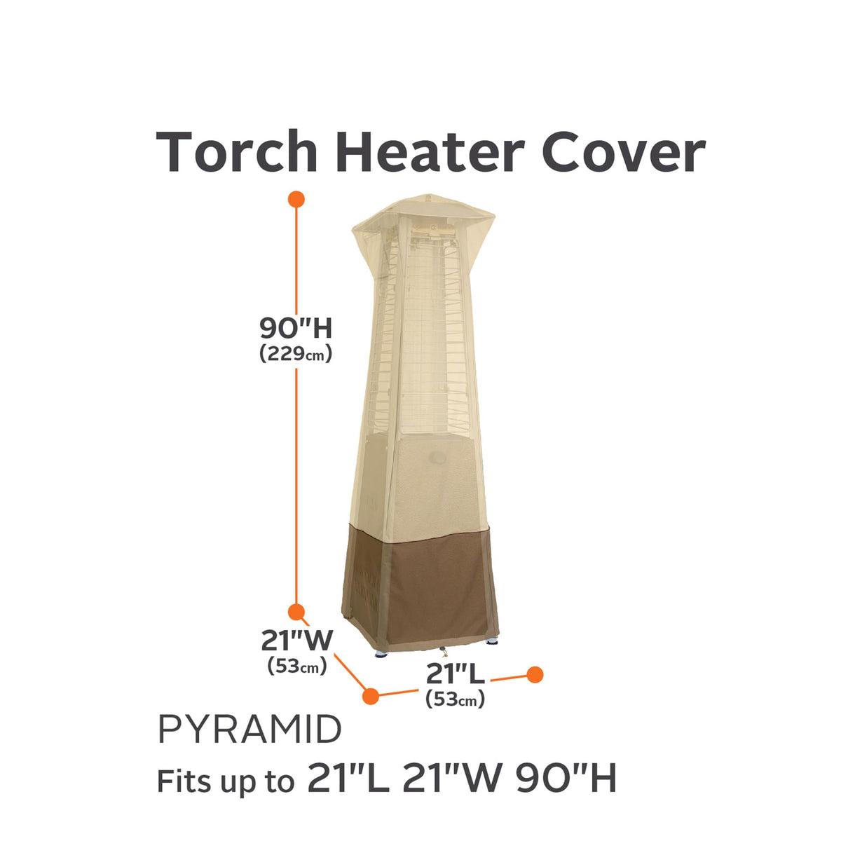 Classic Accessories Veranda pyramid torch cover splash-guard skirt demonstrates splash protection and fit.