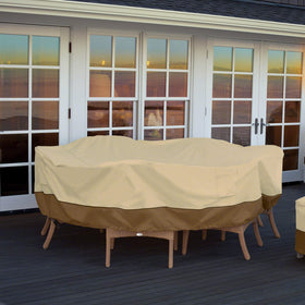 Classic Accessories Veranda UV-protective fabric guards against sun damage.