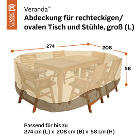 Classic Accessories Veranda fabric-top cover guards against rain and sun
