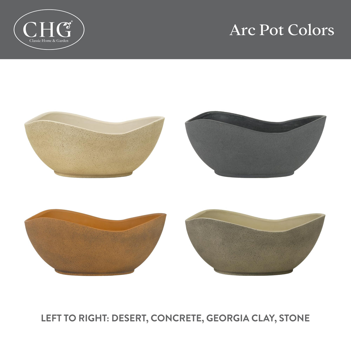 Classic Home & Garden Arc planter bowl on a modern outdoor setting with clean lines.
