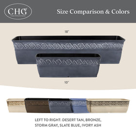 Close-up texture shows durable resin blend that resists cracking and fading.